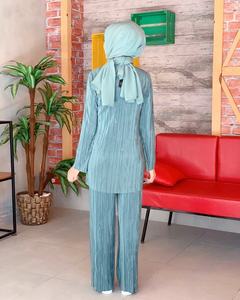 Completo Casual da <span class=keywords><strong>Donna</strong></span> Araba Musulmana, Top e <span class=keywords><strong>Pantaloni</strong></span>, Set Due Pezzi, Abbigliamento Etnico Islamico di Dubai, Elegante Abaya <span class=keywords><strong>Turca</strong></span> con Volant - Product Image 6