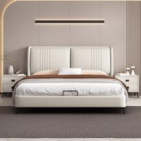 Lit Tatami en cuir multifonctionnel moderne Smart Double Queen Master Bedroom Smart King Size Soft Bed for Hotels