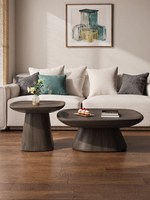 Ensemble de tables basses de style Wabi-Sabi vintage pour salon, usage domestique, en bois de noyer noir, design haut de gamme, minimaliste, créatif, pour petits espaces
