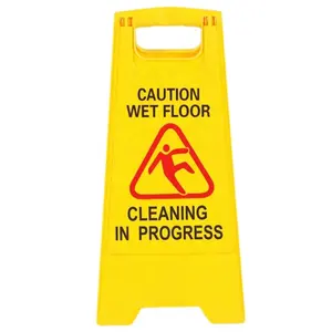 Letrero de Advertencia de Seguridad Plegable de Plástico PP en Forma de A, Color Amarillo, para Indicar Piso Mojado, en Oferta - Product Image 1