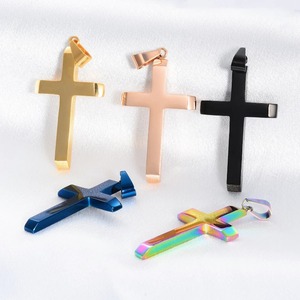 Collier croix classique, pendentif croix en acier inoxydable, bijoux religieux pour hommes et femmes - Product Image 5