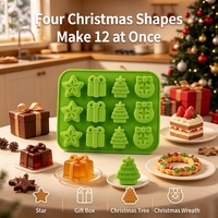 Moule à gâteau de Noël en silicone - Écologique, antiadhésif, multi-pièces pour la cuisson de biscuits, bonbons et desserts, compatible lave-vaisselle