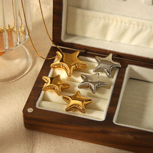 Star <b>Earring</b> And Necklace <b>Set</b> Gold <b>Silver</b> Stainless Steel <b>Stud</b> Jewelry For Women Gift Fashion Jewelry <b>Sets</b> - Product Image 2