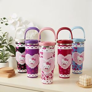 Gobelet isotherme Sanrio <span class=keywords><strong>Hello</strong></span> Kitty à double paroi, grande capacité, avec paille, anti-fuite, pour boissons chaudes et froides, anti-chute, cadeau pour filles - Product Image 1