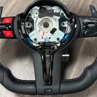 Volant sport en cuir noir à fond plat pour BMW E92 X6 M3 M5 E71 X5 E70 F15 F16 F10 F30 F31 F32 F20 E90 E87