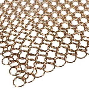 Chainmail Mesh Woven Wire Metal Mesh Divider Curtain round metal mesh fabric fused metal sheets screens for decoration