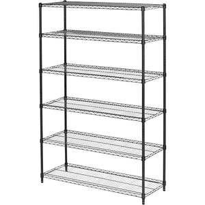 Étagères métalliques Alera ALE Commercial à six niveaux, 48 largeur x 18 profondeur x 72 hauteur, noir anthracite, pour garage - Product Image 2