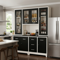 Meuble de rangement de cuisine avec porte, organisateur domestique, étagère de rangement, meuble de cuisine en métal mat avec tiroir