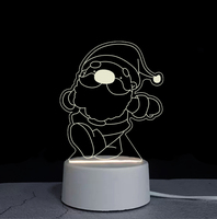 Chaude 3D Stéréo Acrylique Led Table Lampe De Bureau Lune Dinosaure Illusion Creative Dessin Animé Mini Décoration Chaude Personnalisé Veilleuses