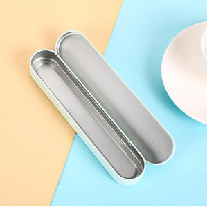 Stokta Mevcut Dikdörtgen Teneke Metal Kalem Kutusu Menteşeli Kapaklı Kırtasiye Saklama Kutusu - Product Image 4