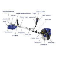 Jialing 33.5cc essence puissance débroussailleuse 4 temps herbe clairière scie tondeuse côté suspendu Portable maison débroussailleuse Machine