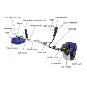 33.5cc पेट्रोल पावर ब्रश कटर 4-स्ट्रोक घास साफ करने में ट्राइमर साइड टेबल होम ब्रश कटर मशीन - Product Image 5