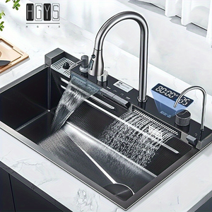 <span class=keywords><strong>2025</strong></span> smartdigital hiển thị bồn rửa nhà bếp với Pull-out vòi nước thép không gỉ watersaving đa chức năng Máy Trạm Bồn Rửa Nhà Bếp - Product Image 1