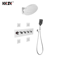 Système de douche pluie rond avec douchette murale en laiton au design moderne, certifié CE pour salle de bain d'hôtel