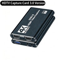 Portable USB 3.0 Audio Video Capture Card 1080P/4K 60fps Aluminum Alloy for Live Stream Gaming Camera & O-BS Recording on Laptop