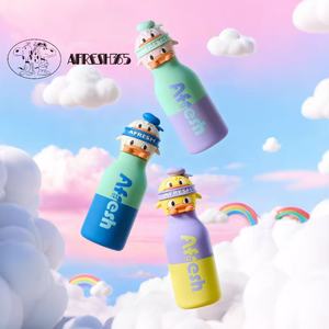 กระติกน้ำเก็บความร้อนสแตนเลสสองสีลายการ์ตูนเป็ด Afresh365 ขนาด 450 มล. พกพาสะดวกสำหรับเดินทาง เหมาะสำหรับเป็นของขวัญ - Product Image 1