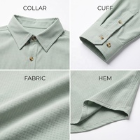 Kledingstuk met aangepast logo, voor volwassenen, outdoor, UPF 50, heren, knoopsluiting, winddicht, lange mouwen, UV-bescherming, sneldrogend, blank polyester, visshirt