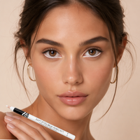 Éclaircit le maquillage de couleur imperméable Crayon Eyeliner blanc en bois Marque privée Logo personnalisé Stylo surligneur