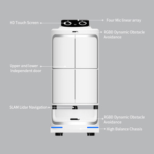 Robot de livraison hôtelier <span class=keywords><strong>autonome</strong></span> à commande vocale IA, double cabine, en ABS de qualité alimentaire, pour service en chambre - Product Image 2