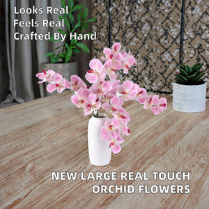 Nouvelle Arrivée Everbloom Grandes Fleurs d'Orchidées Artificielles 7 Têtes Toucher Réel Haute Simulation Faite à la Main Design <span class=keywords><strong>Vanda</strong></span> Saint-Valentin - Product Image 2