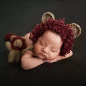 Vêtements de photographie pour enfants, photographie de nouveau-né, pleine lune, bébé, Photo en forme de Lion, queue de chapeau, nouvelle collection - Product Image 6