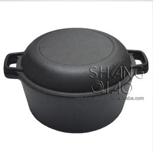 <span class=keywords><strong>Four</strong></span> Double néerlandais <span class=keywords><strong>en</strong></span> <span class=keywords><strong>fonte</strong></span> pré-assaisonnée, ensemble de couvercles à brochettes, casseroles, 2 pièces - Product Image 6