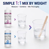 Résine époxy transparente bicomposante anti-jaunissement stabilisée aux UV, sans bulles, pour coulage profond, idéale pour les plans de bar, les sols et la production d'art DIY