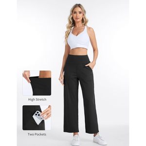 Pantalones de Yoga de Pierna Ancha para Mujer FOXA, Cintura Alta de 27 Pulgadas, Corte Holgado con Bolsillos, Pantalones de Entrenamiento hasta el Tobillo - Product Image 6