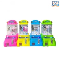 Machine à griffes portable jaune pour enfants, à monnayeur, attrape-poupées d'arcade, avec design de véhicule mignon, machine à griffes à jouets pour fêtes