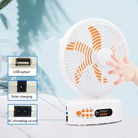 Table de gril en métal de 12 pouces LED ventilateurs électriques solaires avec 5 lames rechargeables avec technologie de panneau solaire