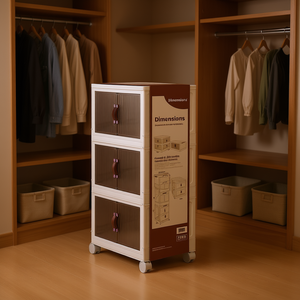 Contenedores Apilables para Almacenamiento Dimensions, 25.5 X 16 X 43.5, Organizador de Ropa, Cajonera de Plástico de Tres Niveles - Product Image 2