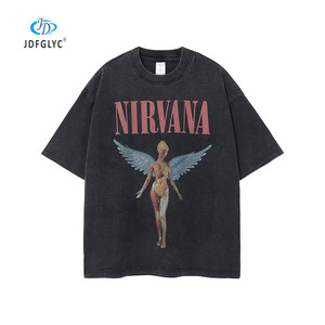 <span class=keywords><strong>T</strong></span>-<span class=keywords><strong>Shirt</strong></span> da Uomo a Maniche Corte in Stile Euro-Americano con Stampa Rétro, Abbigliamento High Street in 100% Cotone con Design a Girocollo - Product Image 5