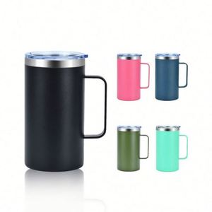 Gobelet isotherme en acier de 12 oz avec couvercle et poignée, 360 ml, cadeau d'affaires, tasse de Noël - Product Image 1