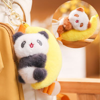 10-15cm Pluche Sleutelhanger Knuffeldier Hangertje met Parelketting Zachte Cartoon Fruitvormige Sleutelring voor Tas Charm Groothandel