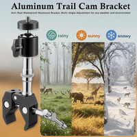 Support de caméra de chasse en alliage d'aluminium, rotatif à 360°, réglage vertical à 90°, pour montages de caméra de chasse extérieurs avec filetage 1/4, 3/8