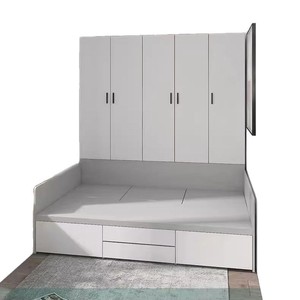 Cama Tatami con Armario Integrado, Mueble de Almacenamiento Multifuncional para Dormitorio Infantil, Cama Sencilla - Product Image 5