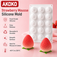 Akoko 15 Aardbeienmousse Cake Siliconenvorm Frans Westelijk Gebak Chocoladefruit Dessert Bakvorm
