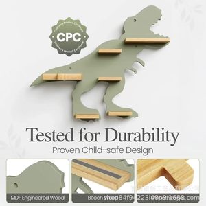 Wooden Dinosaur Shaped Storage <b>Rack</b> 4 Layers Wall Mounted For Figurines And Blind Boxes Children Room Display <b>Shelf</b> - Product Image 2