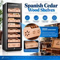Humidor à cigares avec compresseur, grande capacité, refroidisseur à cigares, contrôle de l'humidité, affichage numérique, armoire de rangement pour cigares