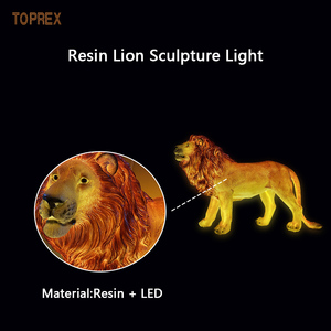 TOPREX DECOR gran oferta resina simulación <span class=keywords><strong>León</strong></span> LED escultura iluminada CE ROHS para parque al aire libre paisaje decorativo jardín estatua - Product Image 3