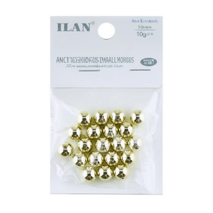 Perline in metallo Ilan 10mm oro con foro piccolo per accessori di bigiotteria e artigianato - Product Image 2