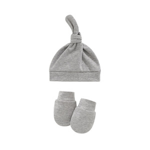Nouveau Design doux et respirant bébé coton chapeau mitaines ensemble 0-6 <span class=keywords><strong>mois</strong></span> chaud <span class=keywords><strong>bonnet</strong></span> <span class=keywords><strong>tricot</strong></span>é doux pour la peau pour automne bébé cadeau - Product Image 6