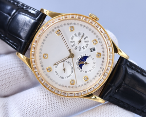 นาฬิกา Patek Philippe รุ่นใหม่คุณภาพสูงระดับหรูสำหรับนักธุรกิจ พร้อมสายหนัง ตัวเรือนโลหะ หน้าปัดคริสตัลแซฟไฟร์ - Product Image 2