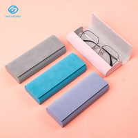 Étui à lunettes portable en PU semi-rigide fait main, personnalisable avec logo, boîte à lunettes optiques, étui carré tendance pour lunettes