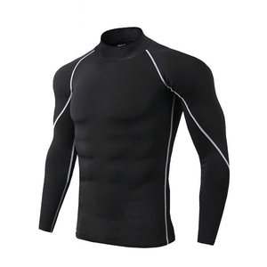 Chemise de compression à manches longues pour hommes, col haut, séchage rapide, approvisionnement en usine - Product Image 4