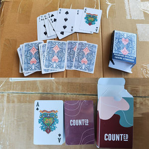 Cartes à jouer personnalisées de haute qualité pour animaux de compagnie, <span class=keywords><strong>dollars</strong></span>, <span class=keywords><strong>euros</strong></span>, poker, jeu de couple, cartes fines noires, cartes de poker de casino premium, bleues - Product Image 5
