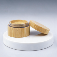 Pots en plastique de luxe 250G et 500G avec couvercle en bambou foncé – Contenants pour cosmétiques, gommages corporels, après-shampoings et poudres en vrac