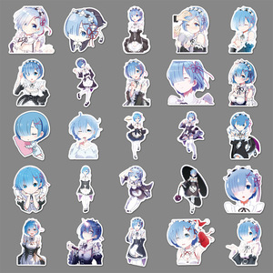 50 autocollants décoratifs en PVC imperméables pour bagages, fenêtres de voiture, ordinateurs portables, <span class=keywords><strong>Re</strong></span> <span class=keywords><strong>Zero</strong></span> <span class=keywords><strong>Starting</strong></span> <span class=keywords><strong>Life</strong></span> <span class=keywords><strong>in</strong></span> <span class=keywords><strong>Another</strong></span> <span class=keywords><strong>World</strong></span>, dessins animés, autocollants d'anime - Product Image 4