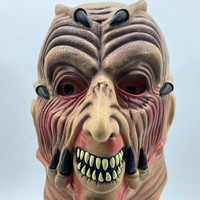 Masque intégral en latex Alien vs Predator pour Halloween, avec yeux tombants et dents aiguisées, idéal pour les fêtes et les accessoires de cosplay