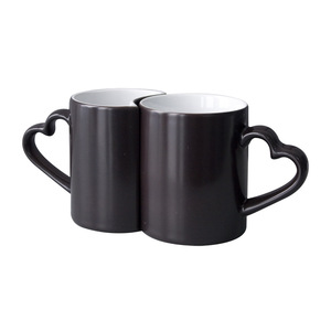 GZYSL Factory Custom Geschenk Souvenirs Keramik Paar Becher Tasse mit Liebe herzförmigen Griff für Valentinstag - Product Image 1